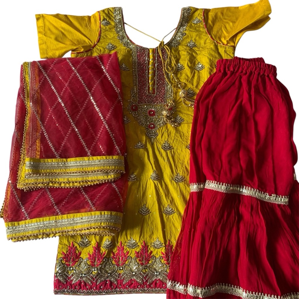 3-Piece Indian/Pakistani Gharara set/Punjabi suit/indian suit